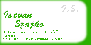 istvan szajko business card